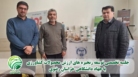 جلسه تخصصی توسعه زنجیره های ارزش محصولات کشاورزی با جهاد دانشگاهی خراسان رضوی